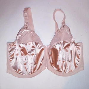 Elomi Bra 40J Solid Sheer Trim Unlined Beige Minimizer Underwire - Picture 1 of 8