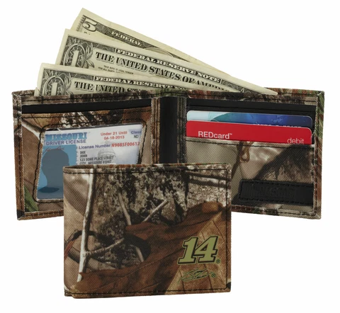 NASCAR Tony Stewart #14 Stewart-Haas Racing Bifold Wallet, Realtree Camo Cover