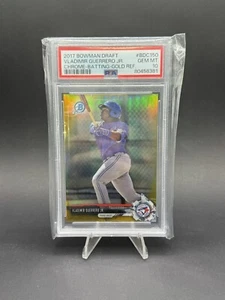 2017 BOWMAN DRAFT VLADIMIR GUERRERO JR. BATTING GOLD REFRACTOR  16/50 PSA 10 GEM - Picture 1 of 3