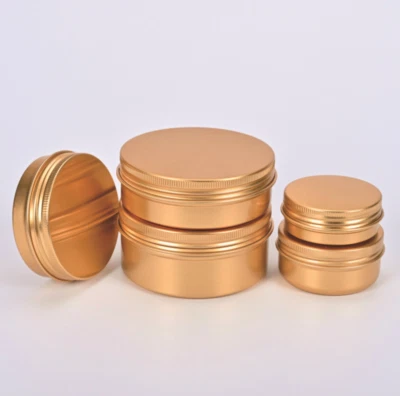 24pcs 2oz Gold Aluminum Tin Container Round Metal Storage Screw Lid,Travel Tin  - Image 1 of 4