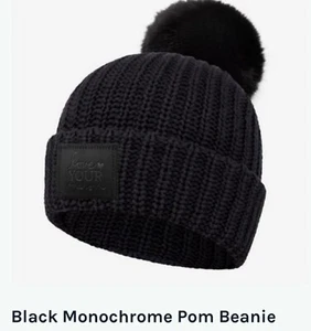 Love Your Melon black monochrome pom beanie LYM - Picture 1 of 1
