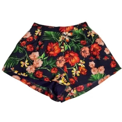 Exuberantes Pantalones Cortos Florales Cintura Alta Talla Pequeña Multicolor Informales 2192 Foto 1 de 4