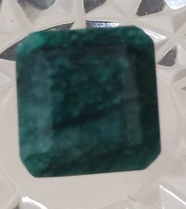 13.55 Ct Loose Opaque Loose Colombian Beryl Emerald Like Square Cut Stone - Picture 1 of 3