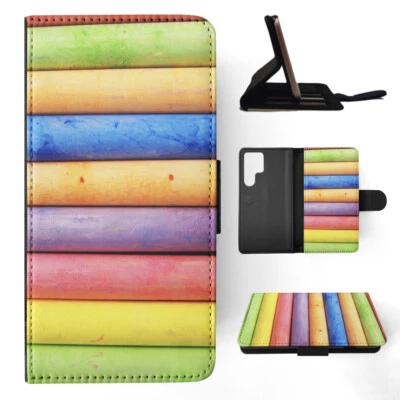 FUNDA ABATIBLE PARA SAMSUNG GALAXY|PATRÓN APILADO TIZA ARCO IRIS #2 Foto 1 de 4