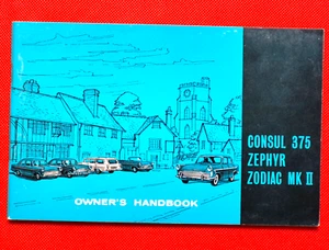 Ford Consul 375, Zephyr & Zodiac MkII inc Convertible Manual del Propietario - ¡COMO NUEVO! - Imagen 1 de 11