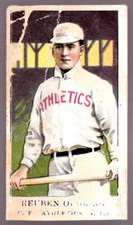 1908 E91 American Caramel Reuben Rube Oldring Philadelphia Athletics A. L. C. F.