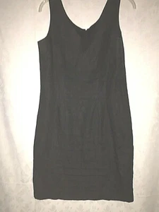 Sake para mujer LBD talla 12 lino negro forrado sin mangas Rumania cuello en V/espalda a/a18,5 - Imagen 1 de 7