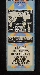 1940s Claude Delaney's Restaurant Fine Foods 1276 Market St. Chattanooga TN MB - Picture 1 of 2