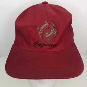 Cozumel Hat Cap Strap back Red - Cozumel Mexico Gecko Lizard Hat - Picture 1 of 6
