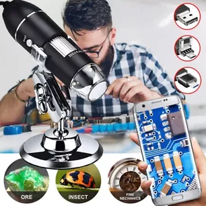Microscope Kamera 8 LED Für Handy PC Mini USB Digital Mikroskop Lupe 1600X TOP - Bild 1 von 22
