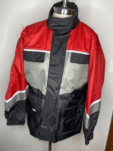 Tourmaster Men’s Jacket Large 44 Red Grey Black Reflective Motorcycle Coat - Picture 1 of 10