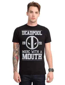 Marvel Deadpool Mens Merc With A Mouth 1991 Funny Black Shirt New XL - Picture 1 of 2
