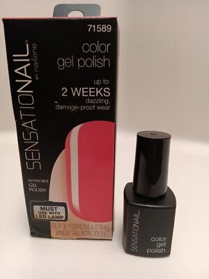 Sensationail Color de Uñas Gel Esmalte Invencible Gel Color Coral Puesta de Sol 71589 Nuevo en Caja Foto 1 de 2