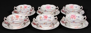 Old Swansea Bouillon Cups & Saucers (6) George Jones & Sons Crescent Ware Floral - Picture 1 of 12