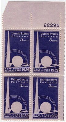 Scott #853 New York World Fair Plate Block Of 4 Stamps - MNH P#22295 - Image 1 of 2