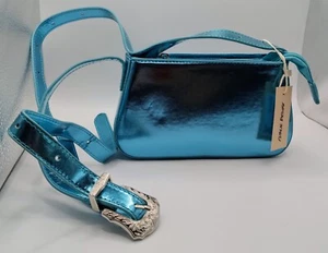 Bolso de Hombro Public Desire Azul Metálico "Kass" Nuevo - Imagen 1 de 13