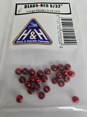 Lote de Cuentas "Rojo" 5/32" Grande 25 piezas Gancho tamaño 6 - 10 Foto 1 de 2