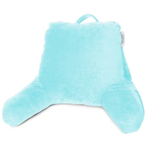 Super Soft Reading & TV Pillow Bed Rest Pillow Arms Support With Pockets - Aqua - Picture 1 of 7