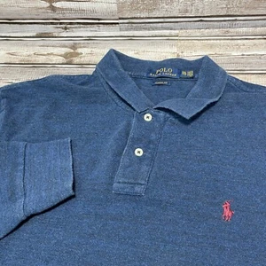 Polo Ralph Lauren Classic Fit Long Sleeve Polo Shirt Red Pony Logo XXL - Picture 1 of 6