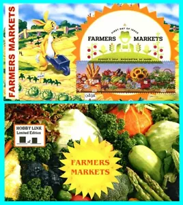 Mercati Contadini Striscia di 4 francobolli Copertina Primo Giorno con Annullo Colore - Foto 1 di 1