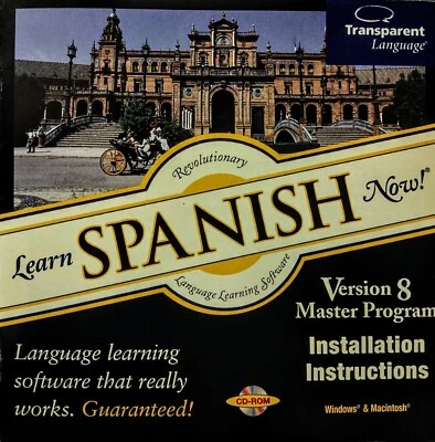 Learn Spanish Now! Version 8 Master Program CD-ROM Transparent Language Windows - Image 1 of 4