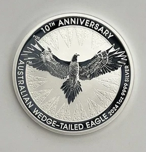 2024 Australia 1 Oz Silver 10th Anniversary Australian Wedge-Tailed Eagle $1 - Picture 1 of 4