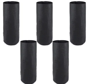 5er-Pack 1 Gallone dünne hohe schwarze Stofftöpfe/Tiefenbelüftung Pflanzen Grow Beutel - Bild 1 von 1