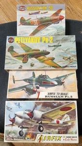 Airfix 1/72 Lote Segunda Guerra Mundial Ruso y Japonés 4 Kits Sin usar, en caja Completo PE2 Yak 9 Ki46  - Imagen 1 de 6