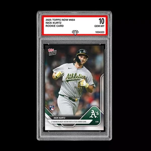 Calificado 10 Nick Kurtz - 2025 TOPPS NOW #464 RC Rookie Oakland Athletics - Imagen 1 de 2