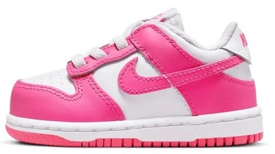 Toddler's Nike Dunk Low White/Laser Fuchsia (FB9107 102) - Image 1 of 4