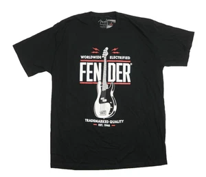 Fender P Bass T-Shirt Men's Tee Large Black New with tags - Picture 1 of 5