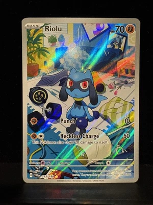 Pokémon Riolu TCG Scarlet & Violet Base Set Holo Card 215/198 Illustration Rare - Image 1 of 2