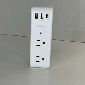 One Beat Surge Protector Outlet Extender  Rotating Multi Plug White New W/o Box - Picture 1 of 6
