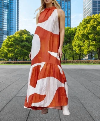 H&M Voluminous maxi dress Collection (Red/Patterned) Sz M LIMITED EDITION - Image 1 of 4