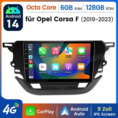 6+128G Carplay Autoradio Für Opel Corsa F 2019-2023 GPS Navi WIFI 4G BT DAB+ SWC - Bild 1 von 4