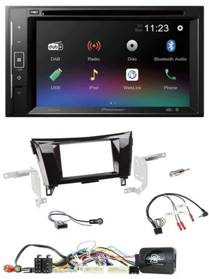 Pioneer Bluetooth Lenkrad USB 2DIN DAB DVD Autoradio für Nissan X-Trail Qashqai - Bild 1 von 4