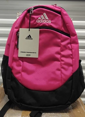 Mochila Adidas Striker II Team rosa preta vários bolsos  - Imagem 1 de 3