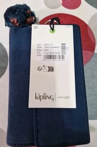 Mittelgroße Damenhandtasche von Kipling in blauem Ton mit einem blauen Mini-Affen namens Don neu mit Etikett  - Bild 1 von 16
