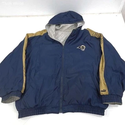 Chaqueta con Capucha Reversible Para Hombre Y2K Puma Azul NFL LA Rams XL Foto 1 de 4