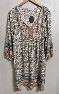 Bluetime Women’s Casual Beach Cover Up Loose A Line Boho V Neck 3/4 Sleeve - Picture 1 of 7