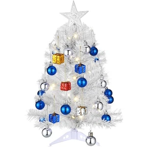 20 Inch Tabletop Mini Christmas Tree Set with LED Lights Artificial Small Christ - Picture 1 of 7