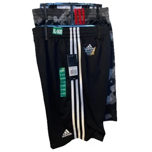 Adidas 2-Pack Youth 3-stripe Short Black/Black Camo Size 18/20 XL NEW EXTRA LARG - Picture 1 of 12