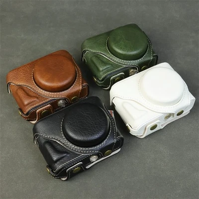 PU Leather Camera Bag Case Shell Cover With Strap for Fujifilm X Half X-Half - Image 1 of 4