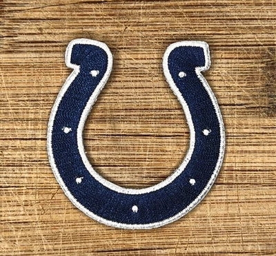 Indianapolis Colts Football Horseshoe Iron On Patch 2.25 Inches - Image 1 of 2