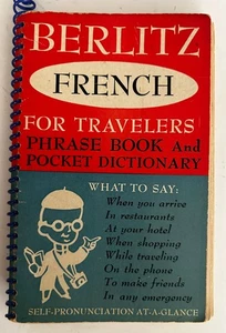 Berlitz French For Travelers 1954 French Dictionary Phrase Book Spiral-Bound - Bild 1 von 10
