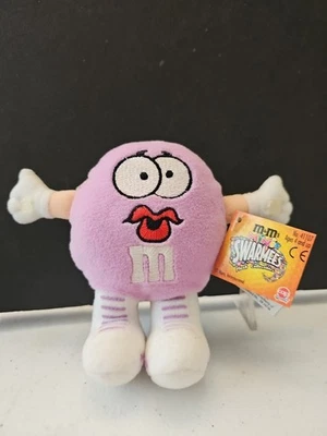 Peluche suave vintage 1998 M&M's Swarmees Lisa lila con etiqueta Foto 1 de 3