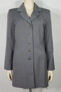NEW Nordstrom gray lined long fitted career blazer jacket ladies size 12 - Picture 1 of 6