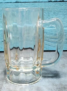Clear Beer Mug Glass Thick Classic Mug D Handle Ripple Pattern 10 oz. FREE SHIP - Picture 1 of 4