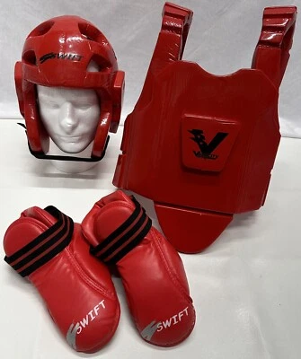 Swift Marshall Arts/Boxing Head, Chest, Feet Safety Gear Youth Size Large - Image 1 of 4