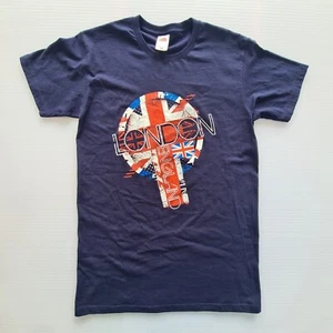 Fruit Of The Loom London England T-shirt Adult S Blue Classic Logo Graphic Tee - Picture 1 of 7